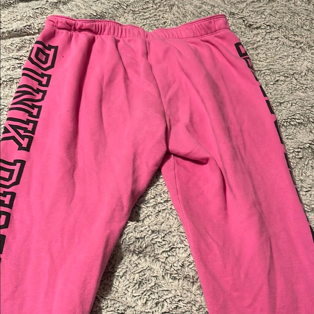 Pink Sweatpants with Bold Lettering